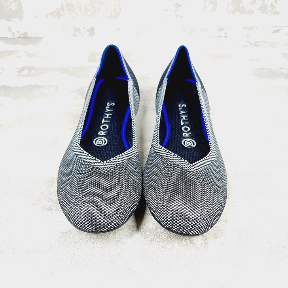 NEW Rothy's The Flat Gray Knit Round Toe Slip On Loafers W522 - Picture 5 of 9